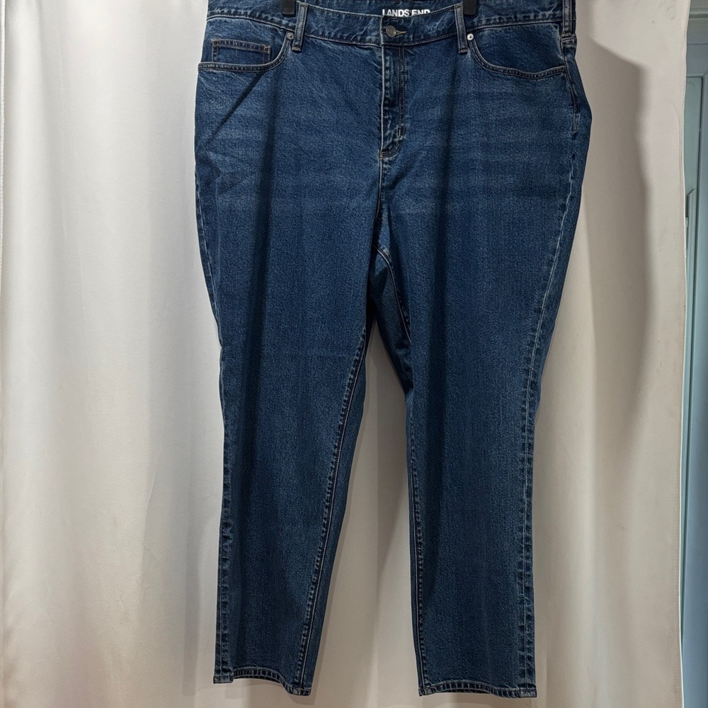 Lands' End Women's Dark Blue Ankle Jeans NWT 22W